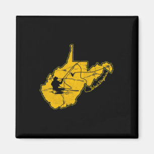 Aimant West Virginia Mountain Gold et Blue Fly Fishing F
