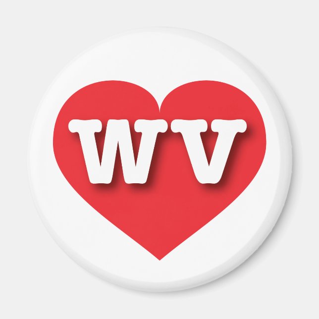 Aimant West Virginia Red Heart - J'aime WV (Devant)