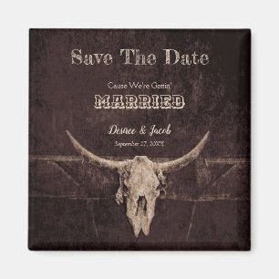 Aimant Western Rustic Mariage Vintage Enregistrer la date