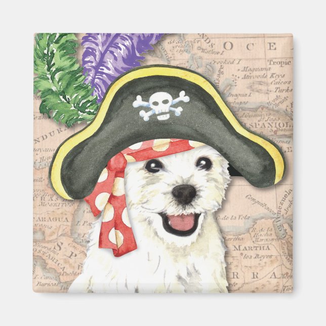 Aimant Westie Pirate (Devant)