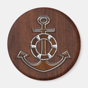 Aimant Wet Nautical Mahogany Anchor Steel Decor