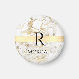 Aimant Wh & Gold Marble Gold Bar, do-it-yourself Nom Noir