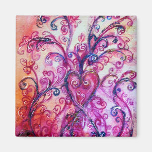 Aimant WHIMSICAL FLOURISHES bright pink purple white
