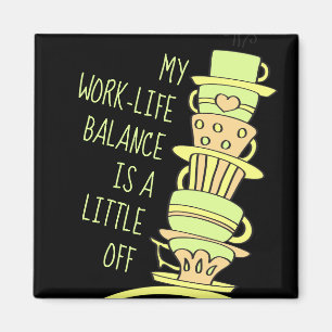 Aimant Whimsical Pastel Coffee Cups and Typography