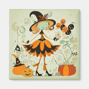 Aimant whimsical/sorcière/citrouille/chute