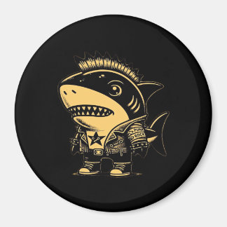 Aimant Whimsigoth Cyborg Shark Art Vintage Design