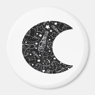 Aimant Whimsigoth Witch Moon Wicca Kawaii Goth Tattoo Ast