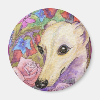 Aimant Whippet aux fleurs timides