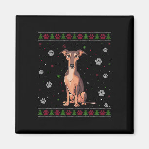 Aimant Whippet Chandail de Noël Xmas Animal chien amour