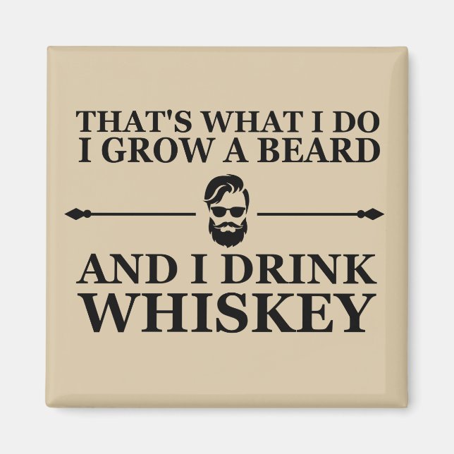 Aimant Whiskey cite avec de drôles de mots barbus (Devant)