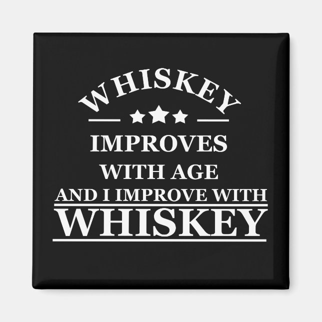 Aimant Whiskey cite d'humoristiques paroles d'alcool cade (Devant)