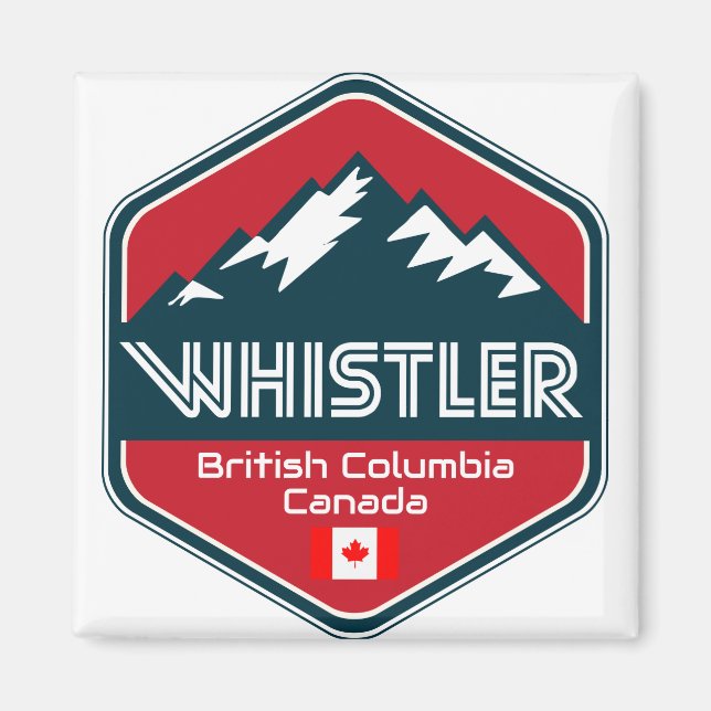 Aimant Whistler British Columbia Canada Design (Devant)