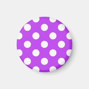 Aimant White polka dots on bright purple