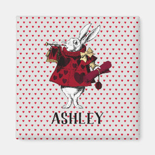 Aimant White Rabbit Queens Garb Personalized