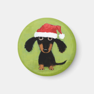 Aimant Wiener Dog Santa   Funny Dachshund Christmas Xmas