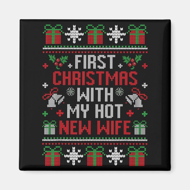 Aimant Wife Husband First Christmas Just Married Christma (Devant)
