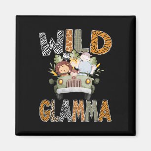 Aimant Wild Glamma 1er anniversaire Zoo Safari Jungle Ani