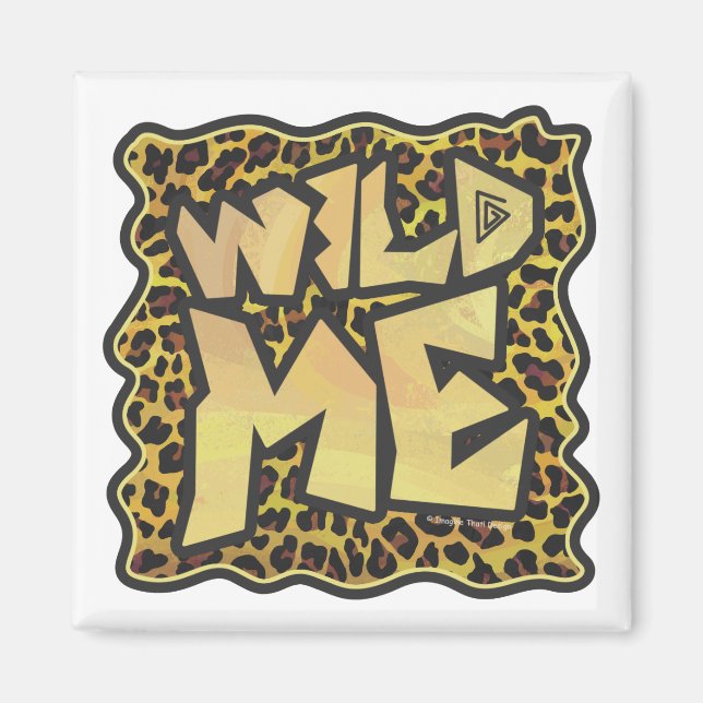 Aimant Wild Me Leopard Brown et jaune (Devant)
