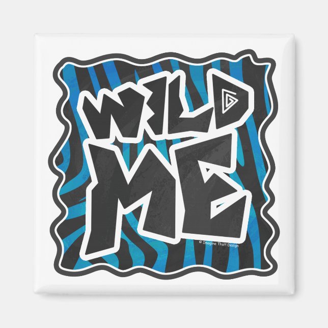Aimant Wild Me Zebra Noir et Bleu (Devant)