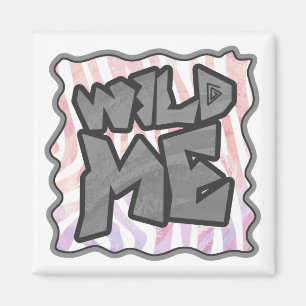Aimant Wild Me Zebra rose et blanc