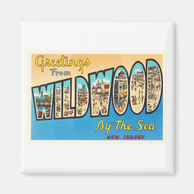 Aimant Wildwood by the Sea New Jersey NJ Carte Postale Vi (Devant)