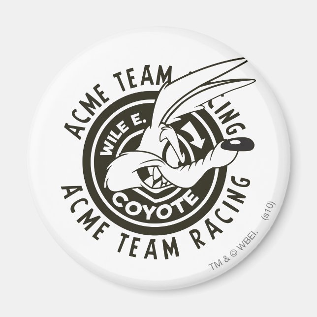 Aimant WILE E. COYOTE™ Acme Team Racing B/W (Devant)