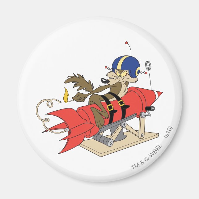 Aimant Wile E. Coyote lance Red Rocket (Devant)