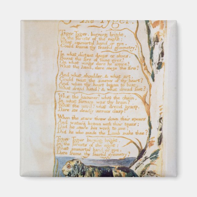 Aimant William Blake | Le Tyger, de Chansons d'Innocence (Devant)