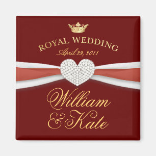Aimant William et Kate - cadeau commémoratif de mariage