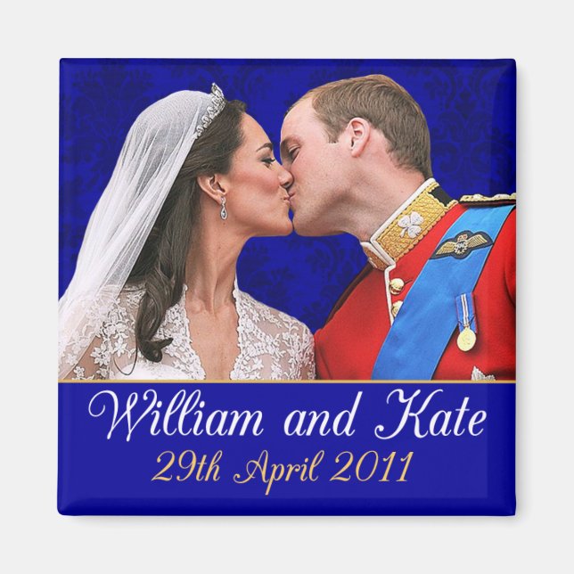 Aimant William et Kate le Mariage royal baiser (Devant)