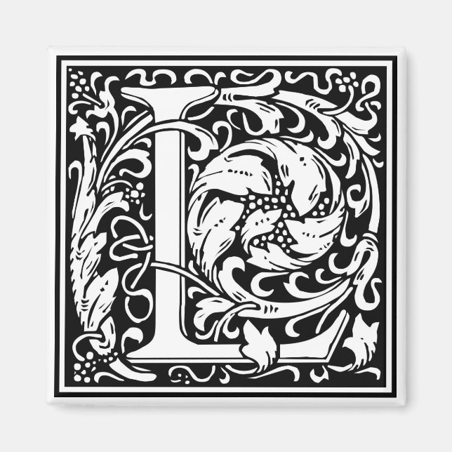 Aimant William Morris Alphabet "L" (Devant)