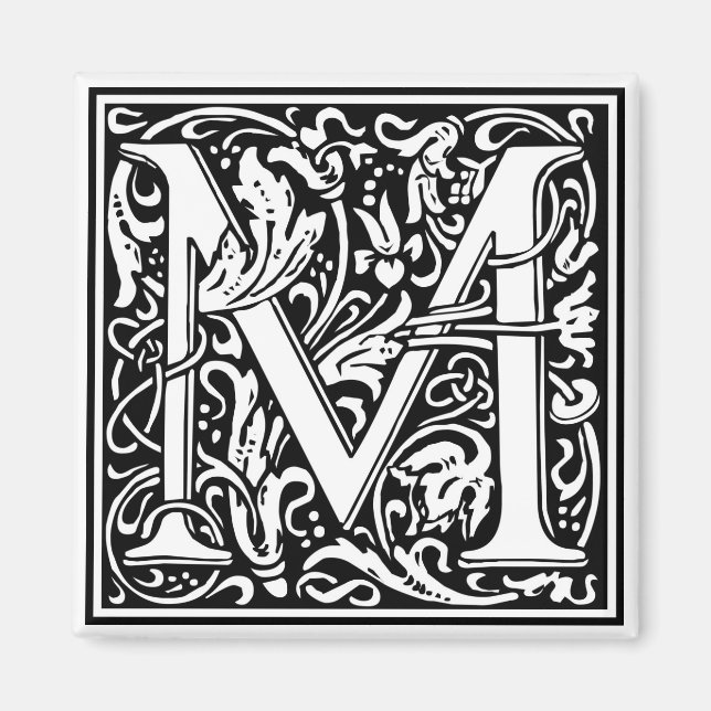 Aimant William Morris Alphabet "M" (Devant)