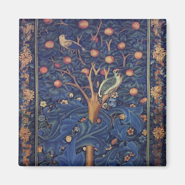Aimant William Morris Bois de Pic Tapisserie Oiseaux Flor (Devant)