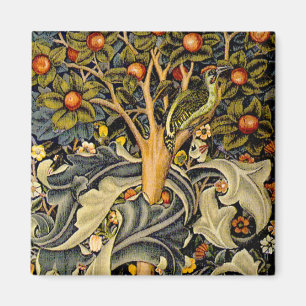 Aimant William Morris Bois de Pic Tapisserie Oiseaux Flor