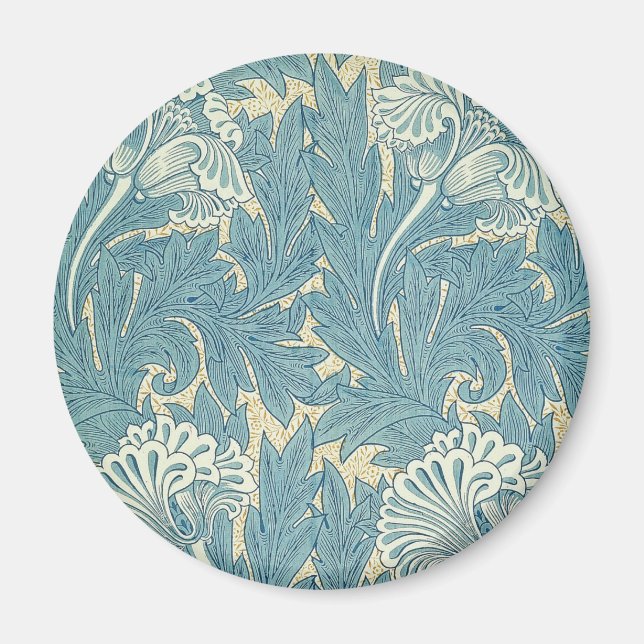 Aimant William Morris Classique Tulipe Bleu Floral (Devant)