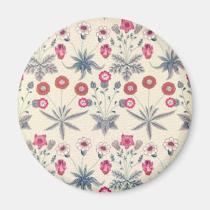 Aimant William Morris Daisy Motif Floral Rouge Orange