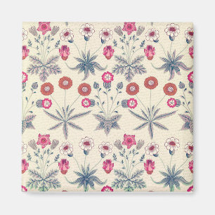 Aimant William Morris Daisy Motif Floral Rouge Orange