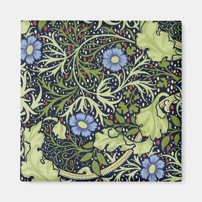Aimant William Morris Fleur d'antiquité aux algues marine (Devant)