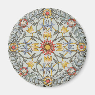 Aimant William Morris Floral Circle Flower Illustration