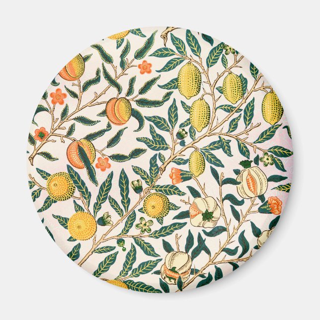 Aimant William Morris Fruit grenade Ornement blanc (Devant)