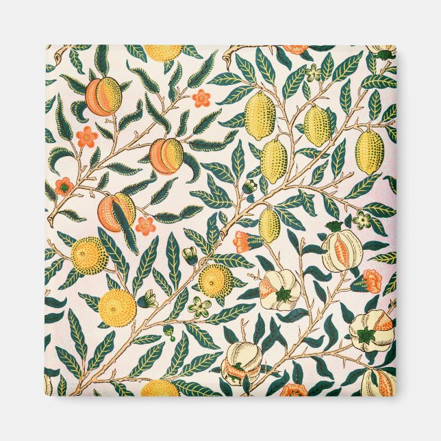 Aimant William Morris Fruit grenade Ornement blanc (Devant)