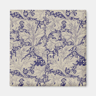 Aimant William Morris Motif Giroflée Bleu Antique