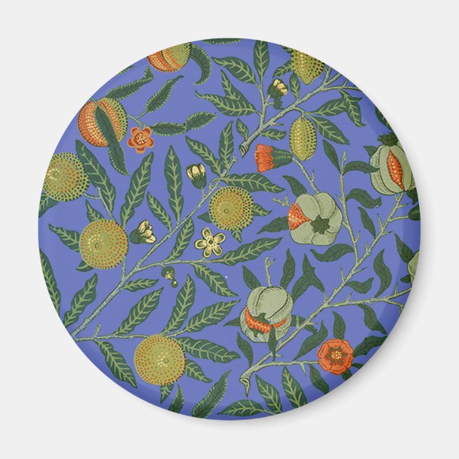 Aimant William Morris Pomegranate Bleu papier peint color (Devant)
