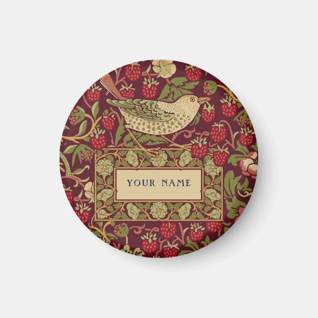 Aimant William Morris Strawberry Thief Design Motif (Devant)