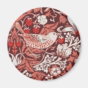 Aimant William Morris Strawberry Thief Oiseau en Terracot