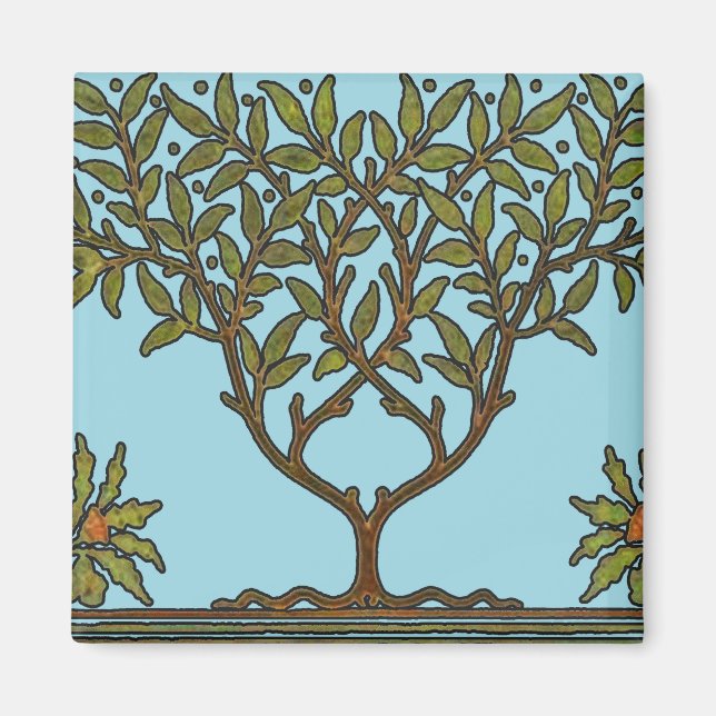 Aimant William Morris Tree Frieze Fond d'écran floral (Devant)