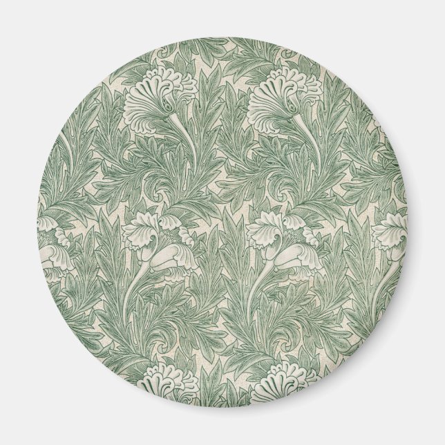 Aimant william morris tulip papier peint textile vert (Devant)