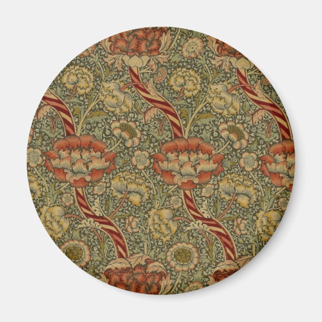 Aimant William Morris Wandle Anglais Floral Damask Design (Devant)