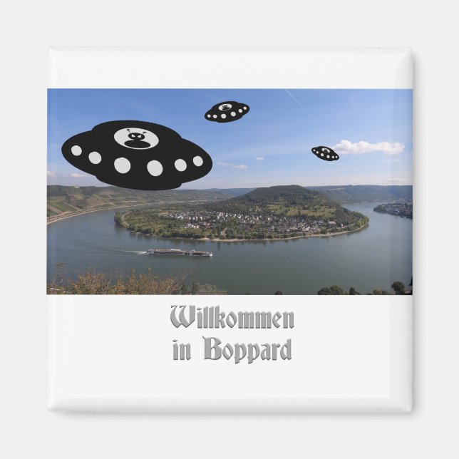 Aimant Willkommen à Boppard. Bienvenue à Boppard Happy a (Devant)