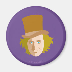 Aimant Willy Wonka Stenciled Face Graphic